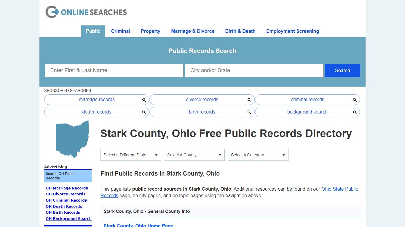 Stark County, Ohio Public Records Directory - OnlineSearches.com